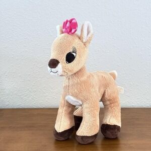 Dan Dee Rudolph Red Nosed Reindeer Clarice Plush Stuffed Animal 12" Pink Bow T71